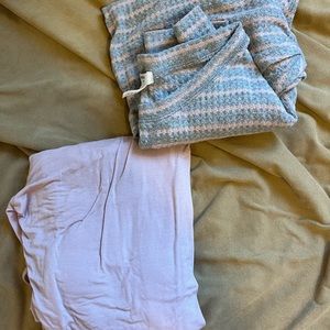 Forever 21 Striped Pajama Top (S) & Drawstring Pj Pants (XS)